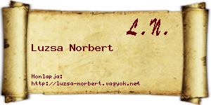 Luzsa Norbert névjegykártya